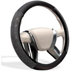 Оплетка на руль MONA LIZA Оплетка MONA LISA Galaxy экокожа, со стразами, M /серебро/