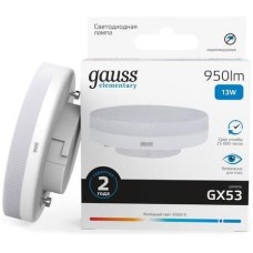 GAUSS Лампа LED GX53, таблетка, 13Вт, 83833, 10 шт