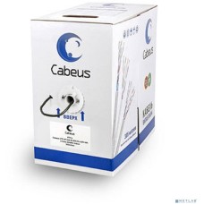 Cabeus UTP-4P-Cat.5e-SOLID-LSZH-BK Кабель витая пара UTP (U/UTP), категория 5e, 4 пары (24 AWG), одножильный, черный, LSZH, нг(А)-HF, (305 м), системная гарантия 25 лет