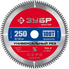 ЗУБР Универсальный рез, 250 x 32/30 мм, 100Т, пильный диск по алюминию (36916-250-32-100)