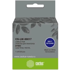 CACTUS Этикетки CS-LW-99017 сег.:50x12мм черный белый 220шт/рул Dymo Label Writer 450/4XL