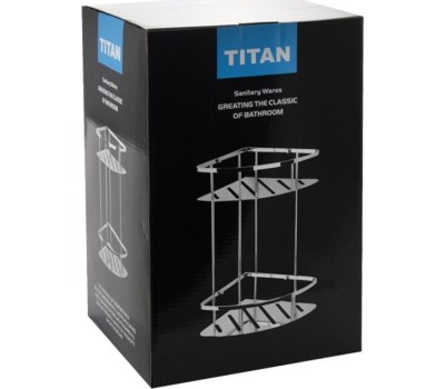 Полочка угловая TITAN 77351 Полочка угловая овальная с литым дном двойная 22 см