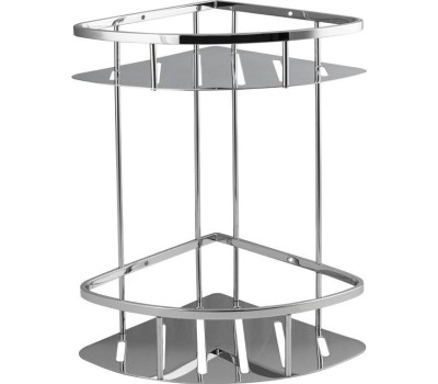 Полочка угловая TITAN 77351 Полочка угловая овальная с литым дном двойная 22 см