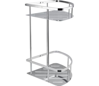 Полочка угловая TITAN 77351 Полочка угловая овальная с литым дном двойная 22 см