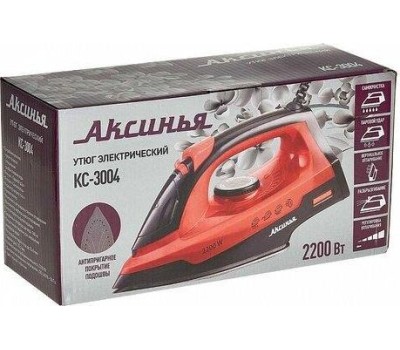 Утюг АКСИНЬЯ КС-3004 черный с красным