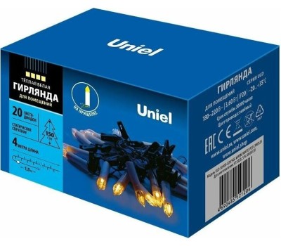 Для помещений UNIEL (UL-00005468) ULD-S0400-020/SGA WARM WHITE IP20 CANDLES