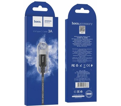 Кабель HOCO (6957531062868) X14 USB (m)-Type-C (m) 1.0м - черный