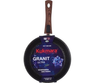 Сковорода KUKMARA сго242а а/пр литая 24см съемн/руч Granit ultra original