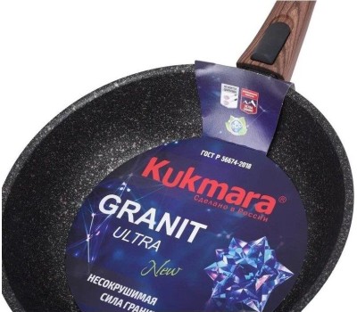 Сковорода KUKMARA сго242а а/пр литая 24см съемн/руч Granit ultra original