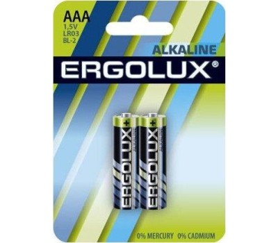 Элементы питания ERGOLUX (11743) LR03 Alkaline BL-2