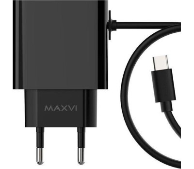 АККУМУЛЯТОРЫ И ЗАРЯДНЫЕ УСТРОЙСТВА MAXVI CHL-240T 2.4A, with Type-C cable, цвет: черный