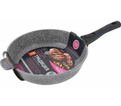 Сковорода ТРАДИЦИЯ ТМ2285И а/пр литая 28см съемн/руч Мрамор индукция