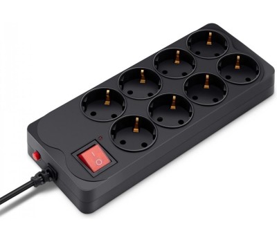 Сетевой фильтр 8 розеток BURO (800SH-5-B),5м, черный коробка 1180915