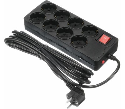 Сетевой фильтр 8 розеток BURO (800SH-5-B),5м, черный коробка 1180915