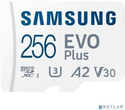 Карта памяти SAMSUNG Micro SecureDigital 256GB Class 10, A2, V30, UHS-I (U3), R 130 МБ/с, <MB-MC256KA/APC/EU адаптер на SD