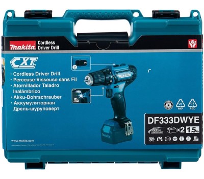 Дрель MAKITA Дрель-шуруповерт DF333DWYE аккум. патрон:быстрозажимной (кейс в комплекте)