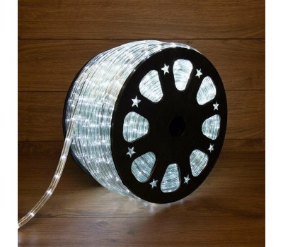 Лента светодиодная NEON-NIGHT Дюралайт LED трехжильный 230В 13мм 24 LED/м ТЕПЛЫЙ БЕЛЫЙ свечение с динамикой модуль 4м бухта 100м Эконом