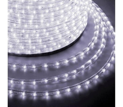 Лента светодиодная NEON-NIGHT Дюралайт LED трехжильный 230В 13мм 24 LED/м ТЕПЛЫЙ БЕЛЫЙ свечение с динамикой модуль 4м бухта 100м Эконом