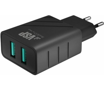 BORASCO Сетевое зарядное устройство 37262, 2xUSB-A, 2.4A, черный