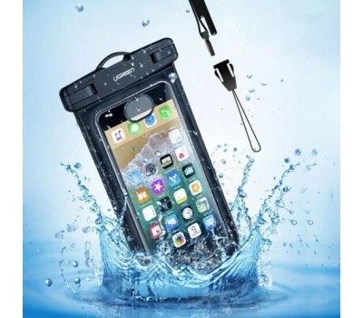 UGREEN Чехол водонепроницаемый LP186 (60959) Waterproof Phone Pouch для телефона. Цвет: черный/прозрачный