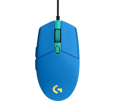 LOGITECH Мышь проводная G102 LightSync, игровая, оптическая, USB, 8000dpi, синий [910-005810]