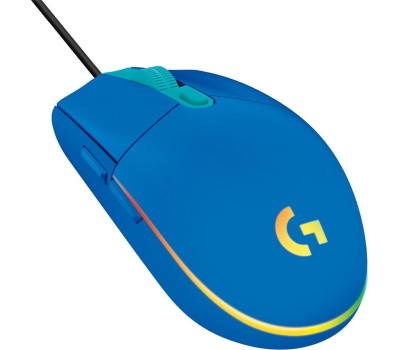 LOGITECH Мышь проводная G102 LightSync, игровая, оптическая, USB, 8000dpi, синий [910-005810]