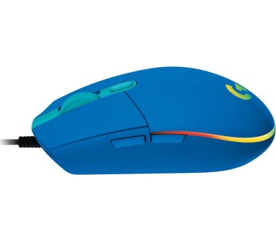 LOGITECH Мышь проводная G102 LightSync, игровая, оптическая, USB, 8000dpi, синий [910-005810]