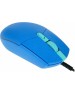 LOGITECH Мышь проводная G102 LightSync, игровая, оптическая, USB, 8000dpi, синий [910-005810]