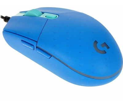 LOGITECH Мышь проводная G102 LightSync, игровая, оптическая, USB, 8000dpi, синий [910-005810]