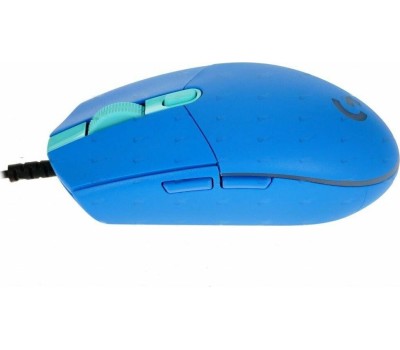 LOGITECH Мышь проводная G102 LightSync, игровая, оптическая, USB, 8000dpi, синий [910-005810]
