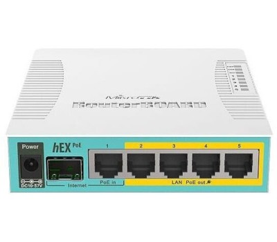 MIKROTIK Маршрутизатор hEX PoE (1x1000Mbs WAN, 4x1000Mbs LAN, 1x1000Mbs SFP, USB) (RB960PGS)