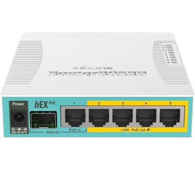 MIKROTIK Маршрутизатор hEX PoE (1x1000Mbs WAN, 4x1000Mbs LAN, 1x1000Mbs SFP, USB) (RB960PGS)