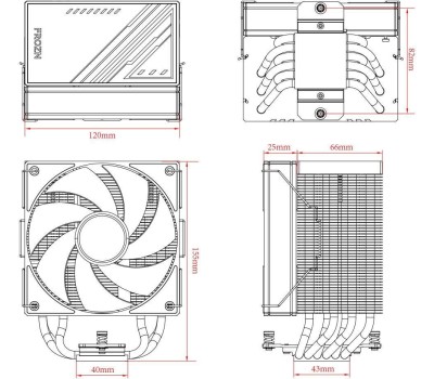 Кулер ID-COOLING Кулер для процессора 250W S20xx/1851/1700/1200/115x/AM5/AM4I 4pin PWM+ 3pin ARGB 12cm fan FROZN A610 ARGB