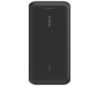 BELKIN Внешний аккумулятор BoostСharge Power Bank 20000mAh USB-A&USB-C 30W со встроенным кабелем USB-C. Цвет: черный