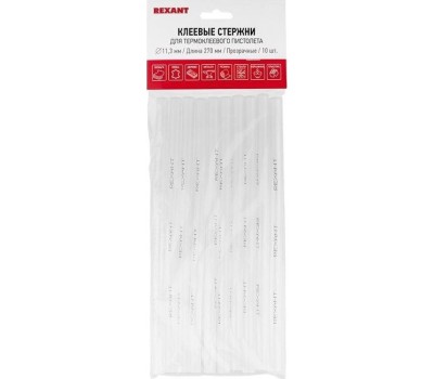 Клеевой стержень REXANT (09-1270) клеевой стержень D=11мм L=270мм прозрачный (10)