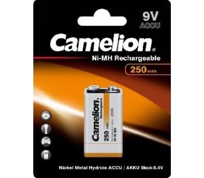 Аккумулятор CAMELION (5014) 9V-250mAh Ni-Mh BL-1 (NH-9V250BP1, аккумулятор,9В)
