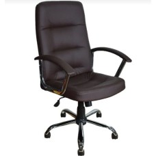 Кресло компьютерное ЯРКРЕСЛА Кр36 ТГ ХРОМ ЭКО3 (экокожа шоколад)