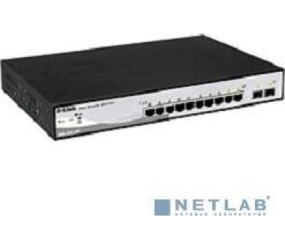 D-LINK SMB D-Link DGS-1210-10P/ME/A1A Управляемый L2 коммутатор с 8 портами 10/100/1000Base-T и 2 портами 1000Base-X SFP (8 портов PoE 802.3af/at, PoE-бюджет 78 Вт)
