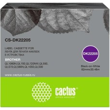 Картридж CACTUS Картридж CS-DK22205, DK-22205, 62мм, черный шрифт, белый фон, 30.48м, CS-DK22205
