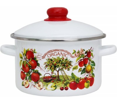 Кастрюля ЭМАЛЬ Кастрюля эмал цил Органик / Organic 2,0л мет/об