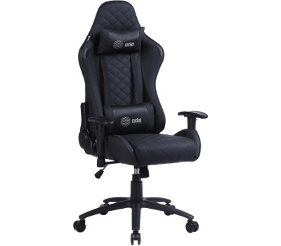 Кресло компьютерное игровое CACTUS Кресло игровое CS-CHR-030BL, на колесиках, эко.кожа, черный
