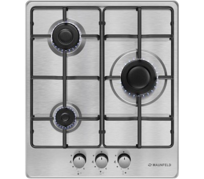 Варочная панель газовая MAUNFELD Газовая варочная панель EGHS.43.3STS-ES, 3 конфорки, нержавеющая сталь, серебристый