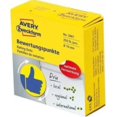 AVERY ZWECKFORM Этикетки 3861, универсальная, 70г/м2, желтый, 250шт