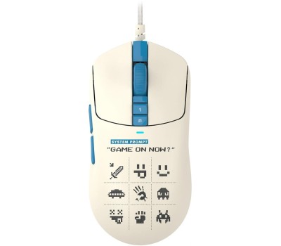A4TECH Мышь проводная Bloody W72 Ultra Pixels Blue, игровая, оптическая, 20000dpi, рисунок и бежевый