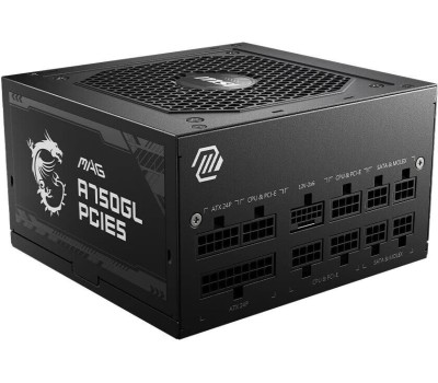 Блок питания MSI Блок питания MAG A750GL PCIE5 Gen.5, 750Вт, 80 PLUS GOLD, 120мм, черный, retail [306-7zp8b11-ce0]