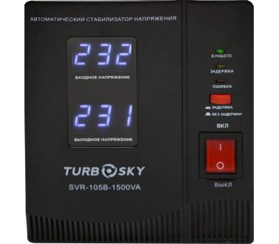 TURBOSKY Стабилизатор напряжения AVR-1500VA, черный