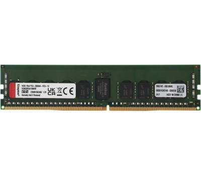 Оперативная память KINGSTON Память DDR4 RDIMM 16Gb Server Premier (PC25600, 3200MHz, CL22, ECC Registeкрасный, 1Rx4, 1.2V) (KSM32RS4/16MRR)