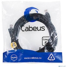 Cabeus PC-UTP-RJ45-Cat.5e-5m-BK ПАТЧ-КОРД U/UTP, КАТЕГОРИЯ 5Е, 2XRJ45/8P8C, НЕЭКРАНИРОВАННЫЙ, ЧЕРНЫЙ