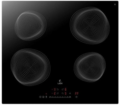 LEX Индукционная варочная поверхность EVI 640 R2 I BL, конфорок: 4 шт., стеклокерамика, независимая, черный