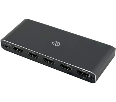 DIGMA Сплиттер аудио-видео DHSP-v2x4 HDMI (f)/4xHDMI (f) черный
